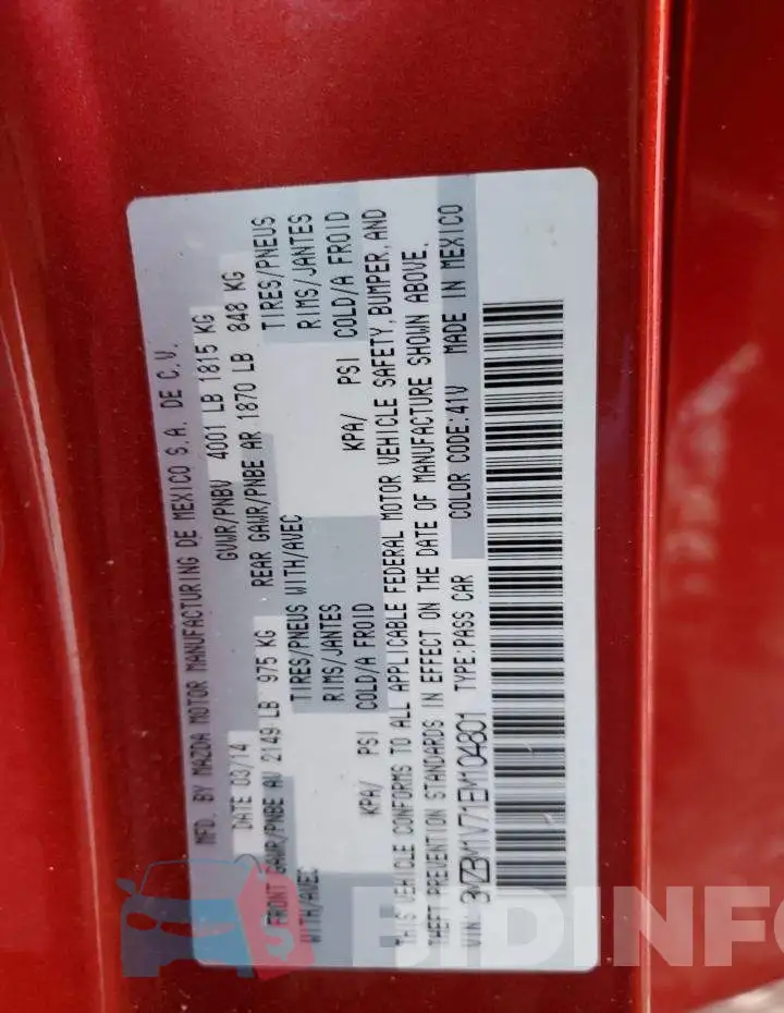 3MZBM1V71EM104801 Photo# 13