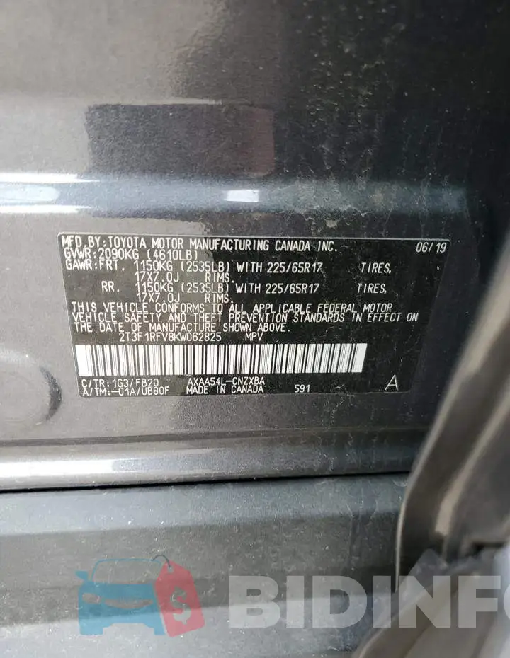 2T3F1RFV8KW062825 Photo# 13