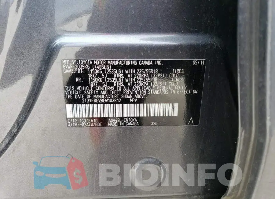 2T3YFREV8EW103812 Photo# 14