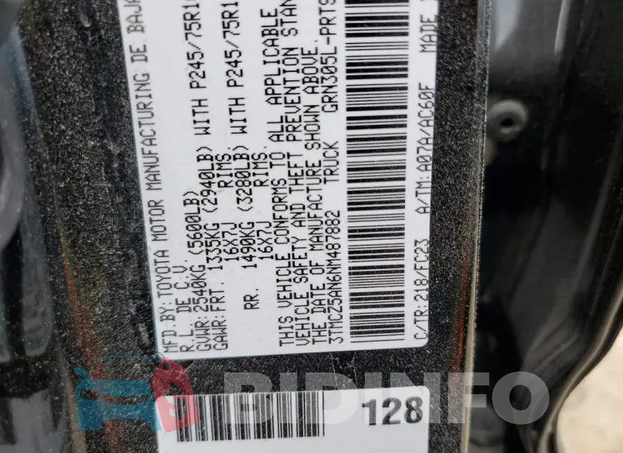 3TMCZ5AN6NM487882 Photo# 13