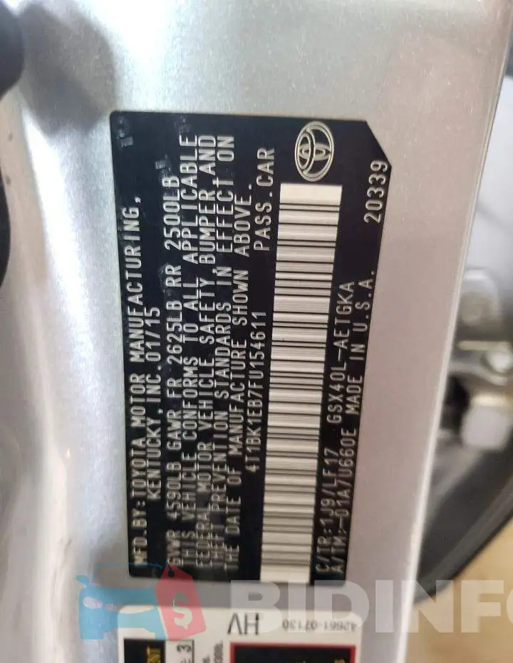 4T1BK1EB7FU154611 Photo# 12