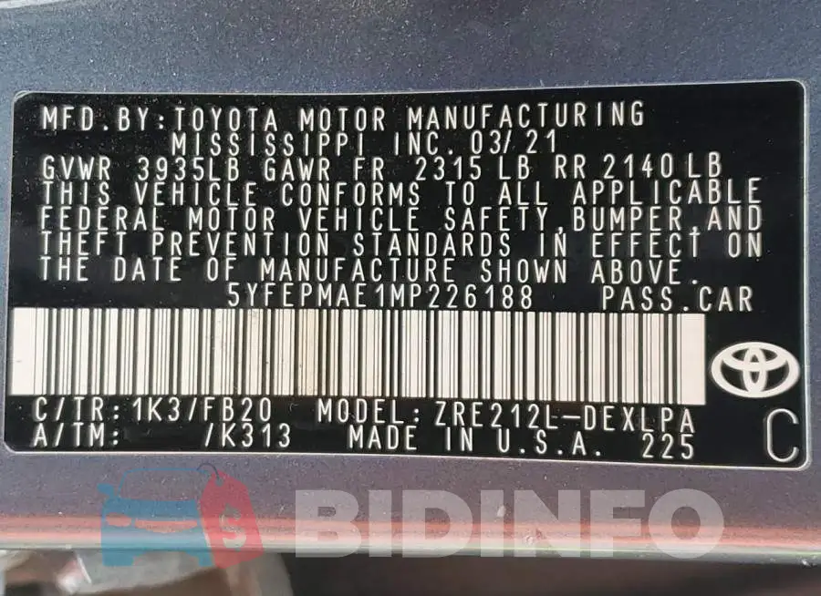 5YFEPMAE1MP226188 Photo# 12