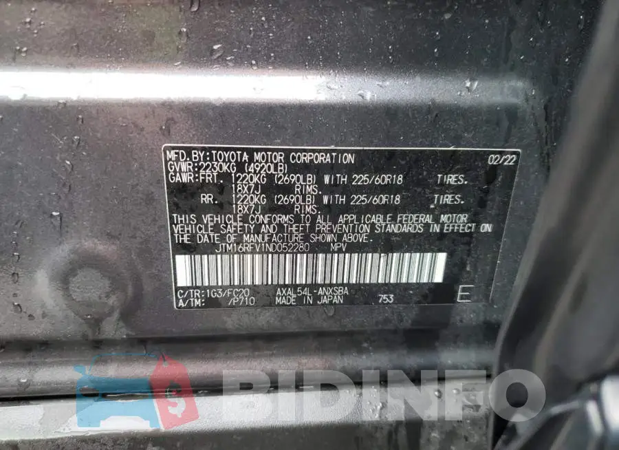 JTM16RFV1ND052280 Photo# 13