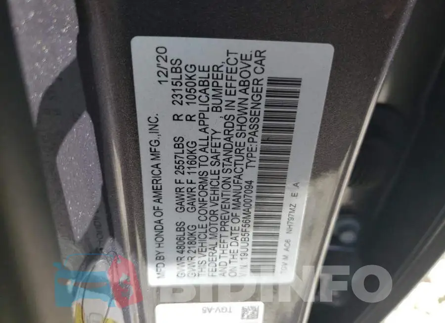 19UUB5F56MA007094 Photo# 12