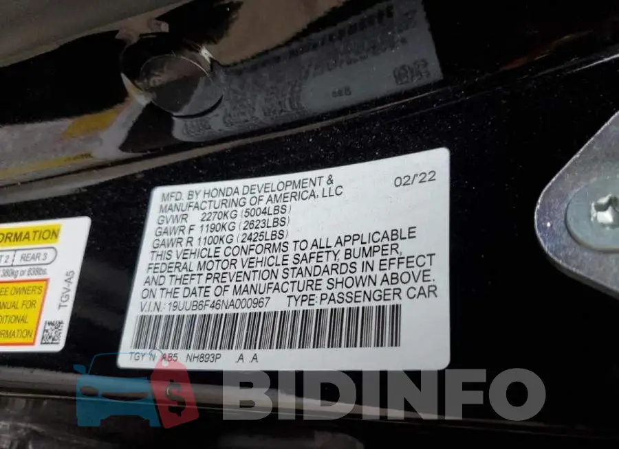 19UUB6F46NA000967 Photo# 12