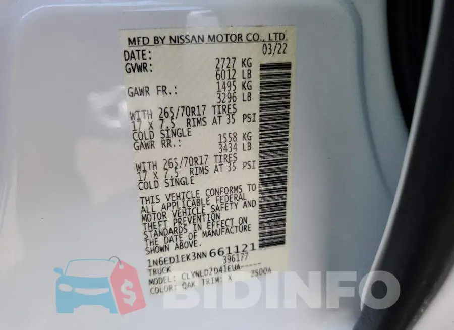 1N6ED1EK3NN661121 Photo# 12