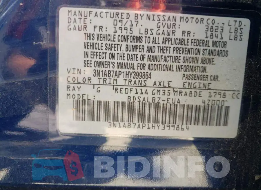 3N1AB7AP1HY399864 Photo# 10