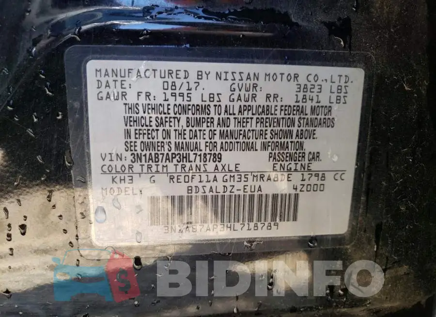 3N1AB7AP3HL718789 Photo# 12