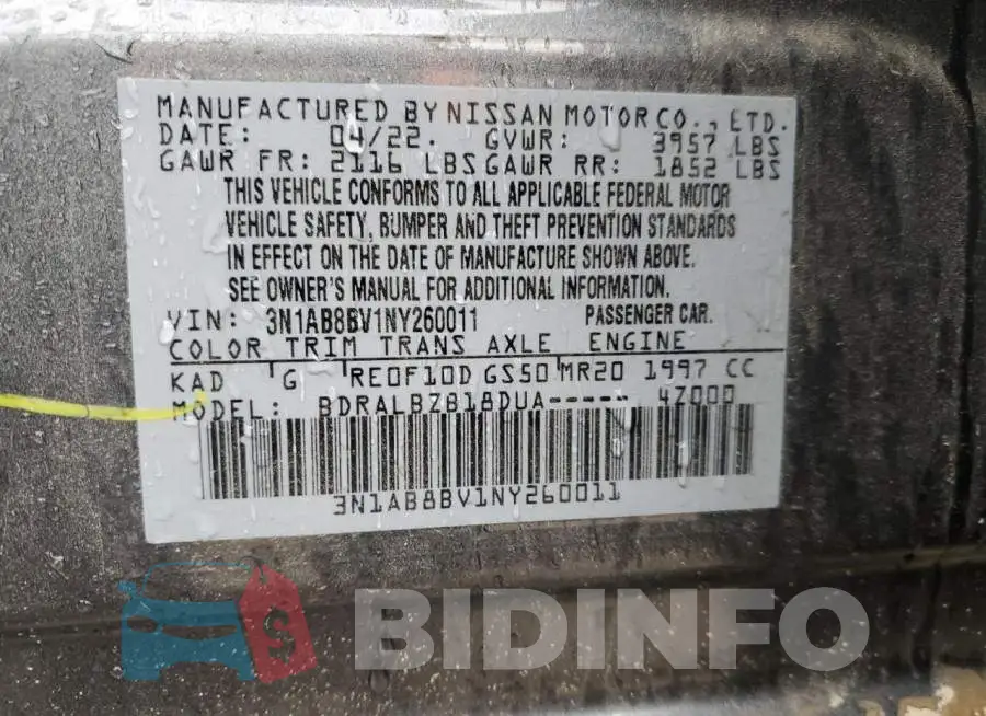 3N1AB8BV1NY260011 Photo# 12