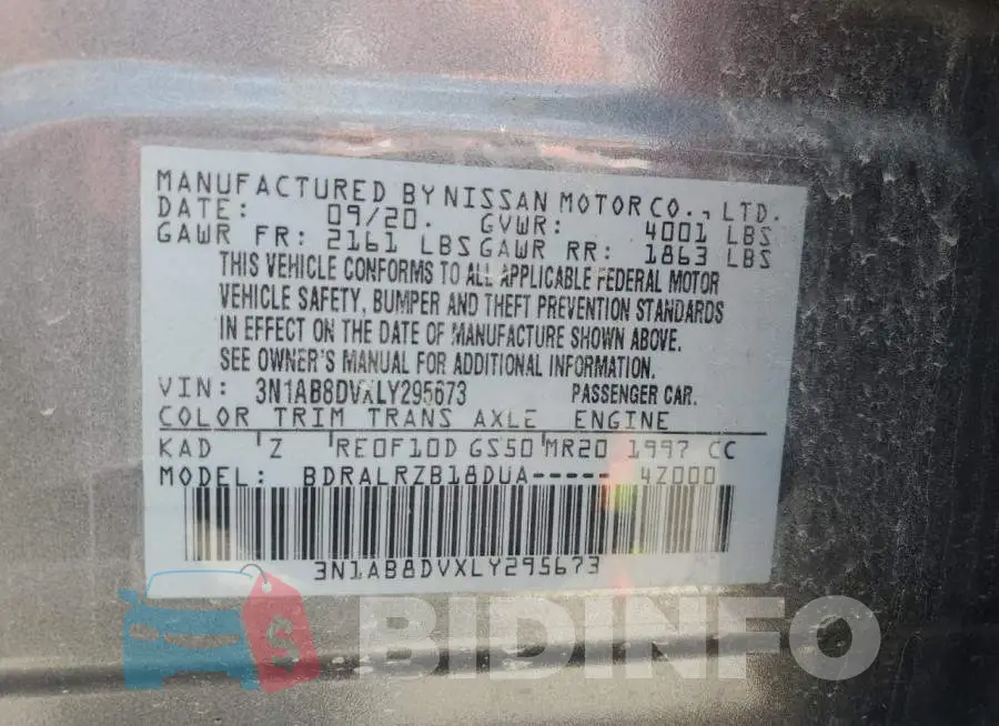 3N1AB8DVXLY295673 Photo# 12
