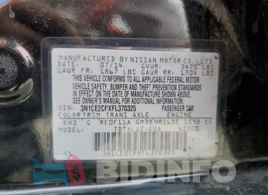 3N1CE2CPXFL370325 Photo# 12