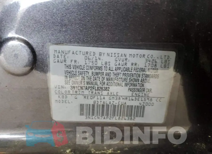 3N1CN7AP2FL826382 Photo# 12