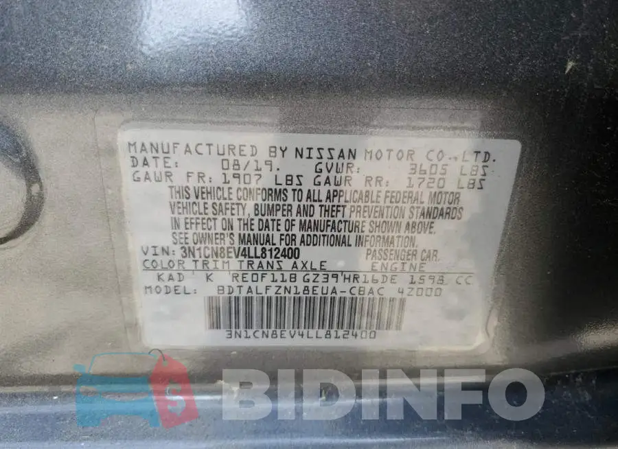 3N1CN8EV4LL812400 Photo# 12