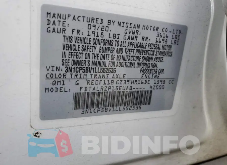 3N1CP5BV1LL552535 Photo# 13