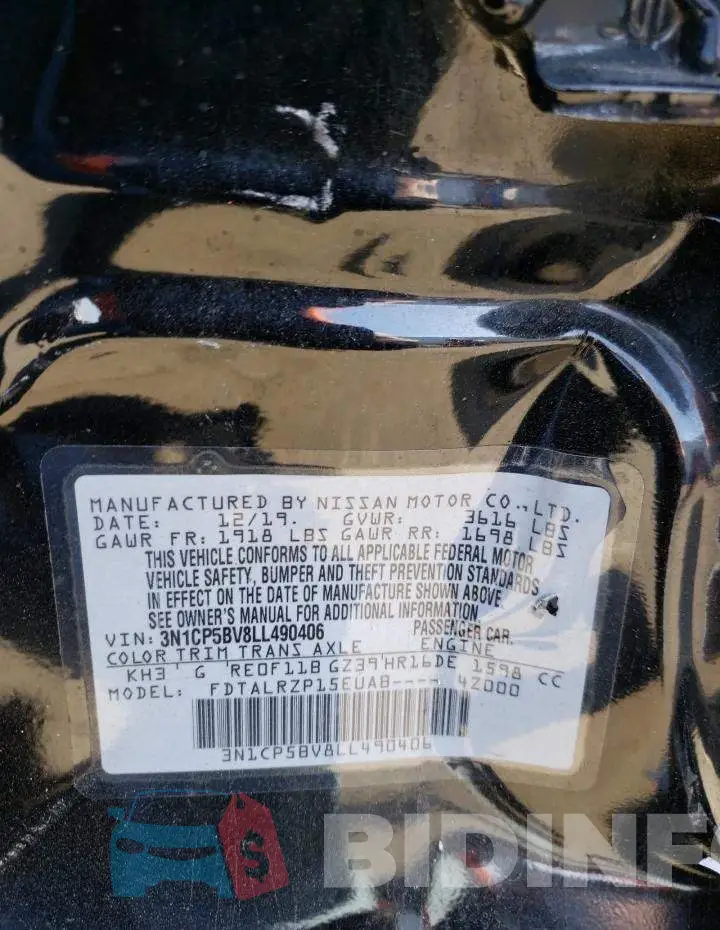 3N1CP5BV8LL490406 Photo# 12