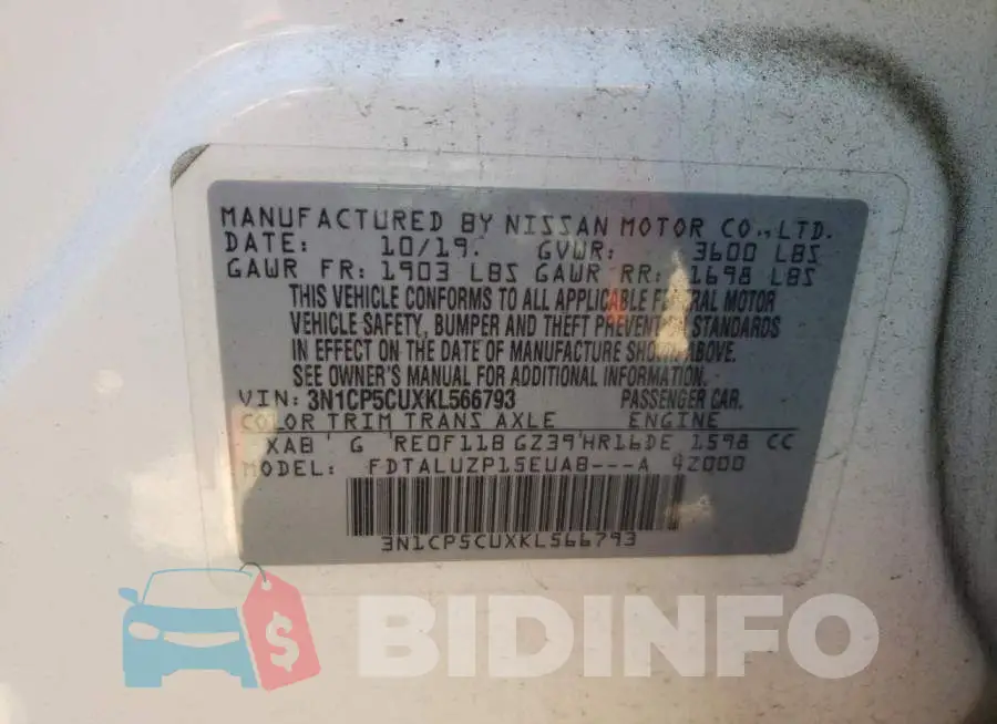 3N1CP5CUXKL566793 Photo# 13