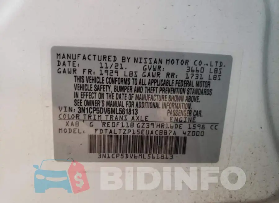 3N1CP5DV6ML561813 Photo# 12