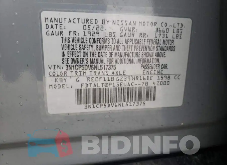 3N1CP5DV6NL517375 Photo# 13