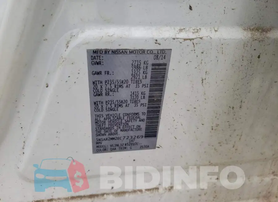 5N1AR2MM2EC723269 Photo# 13