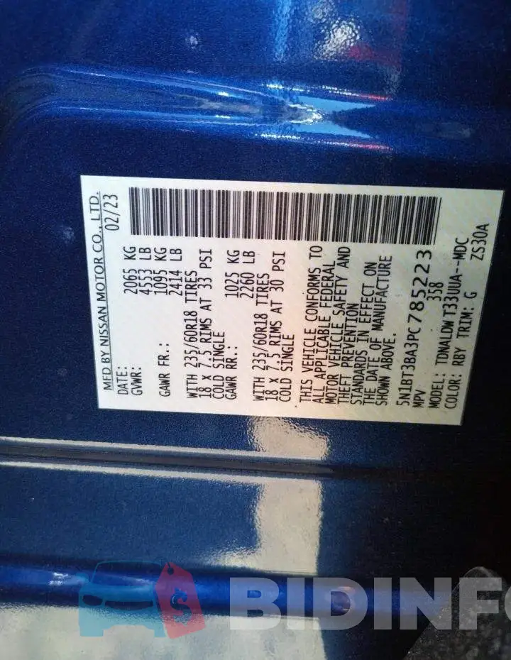 5N1BT3BA3PC785223 Photo# 13