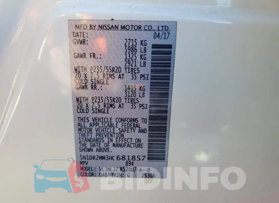 5N1DR2MM3HC681857 Photo# 13