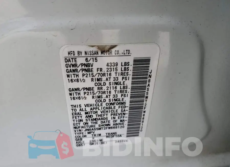 JN8AS5MT2FW668120 Photo# 12
