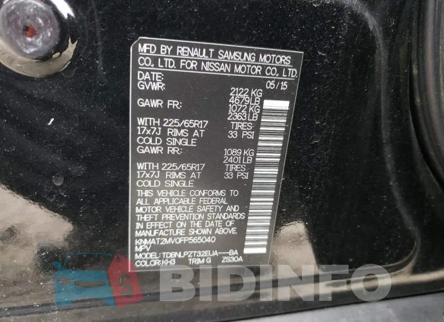 KNMAT2MV0FP565040 Photo# 14