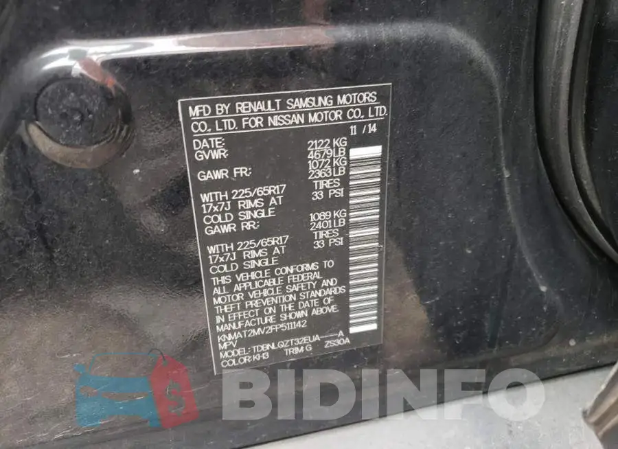 KNMAT2MV2FP511142 Photo# 13