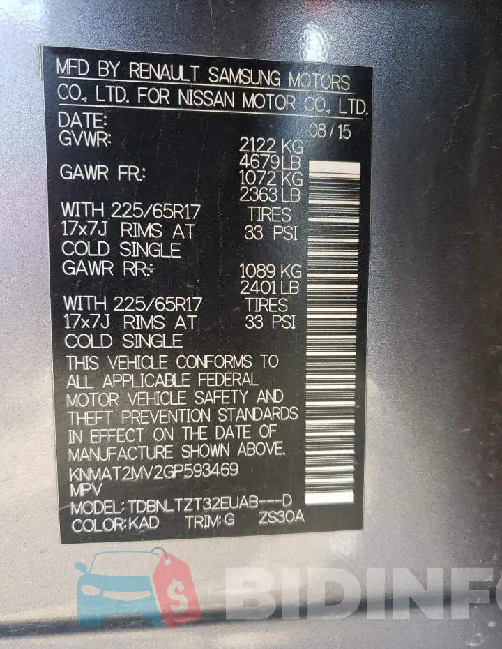 KNMAT2MV2GP593469 Photo# 13