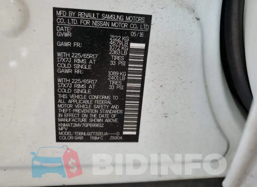 KNMAT2MV7GP699612 Photo# 13