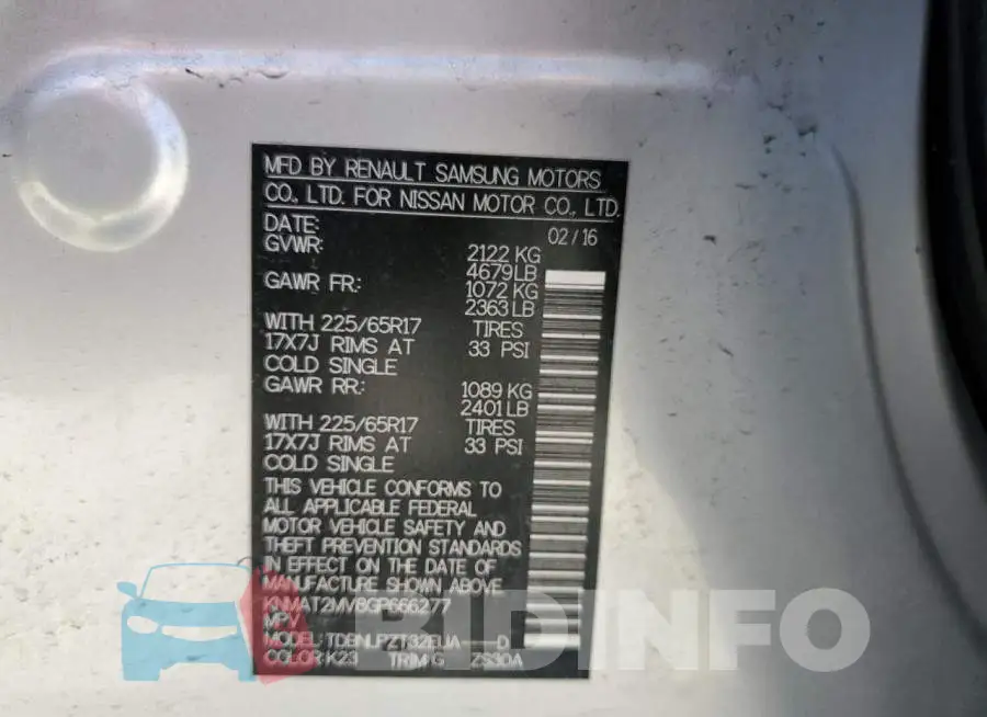 KNMAT2MV8GP666277 Photo# 12