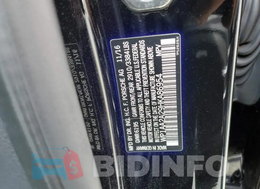 WP1AA2A29HKA86954 Photo# 13