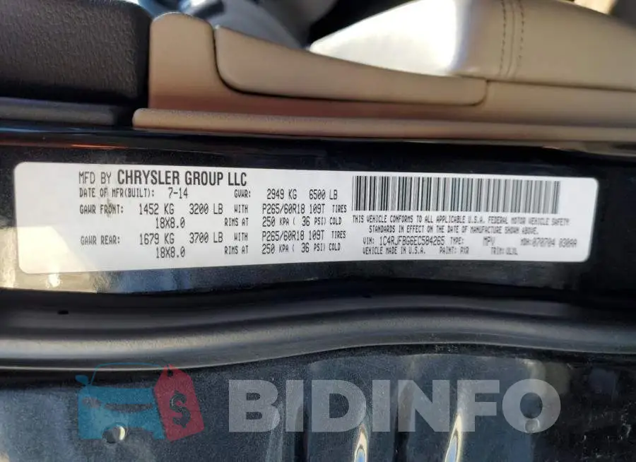 1C4RJFBG6EC584265 Photo# 13