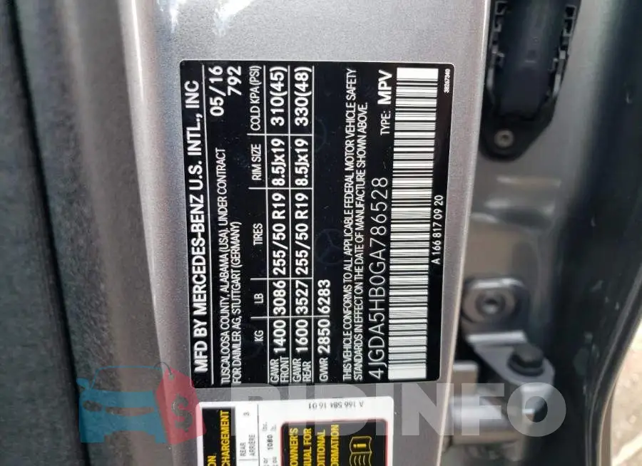 4JGDA5HB0GA786528 Photo# 13