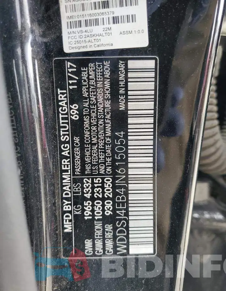 WDDSJ4EB4JN615054 Photo# 12
