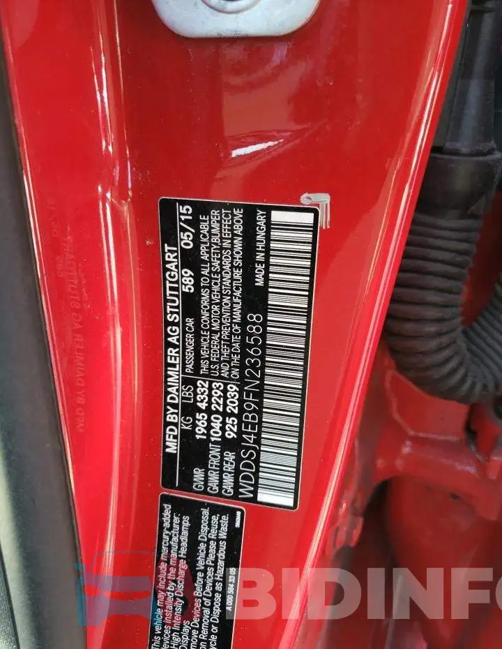 WDDSJ4EB9FN236588 Photo# 12