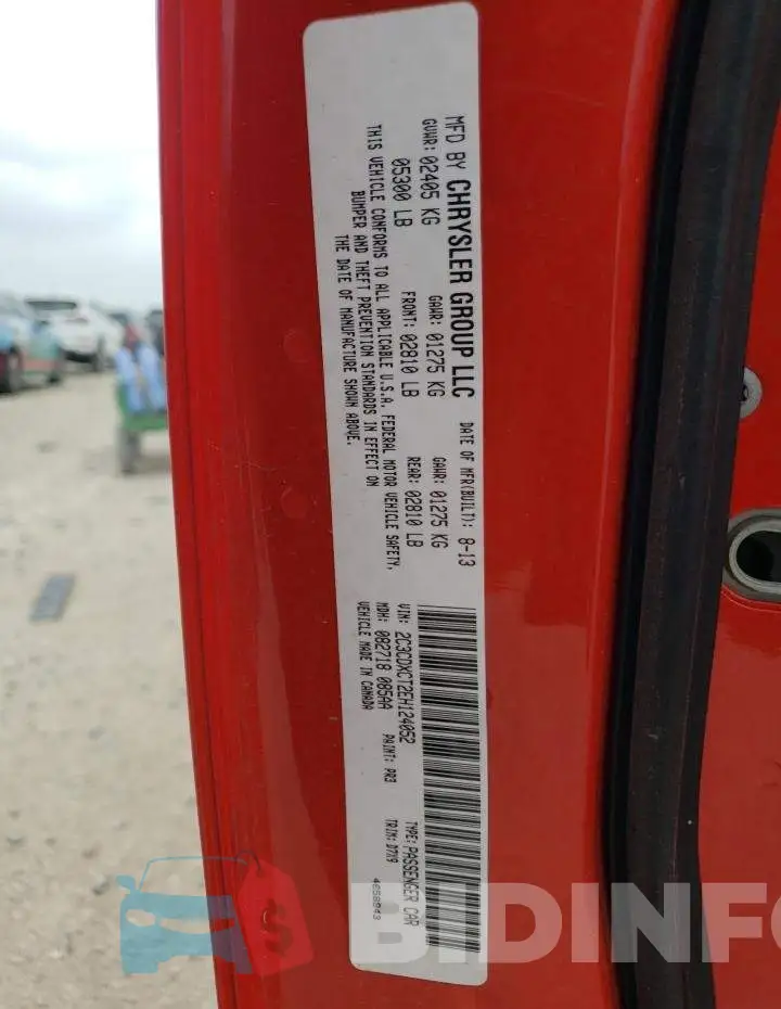 2C3CDXCT2EH124052 Photo# 12