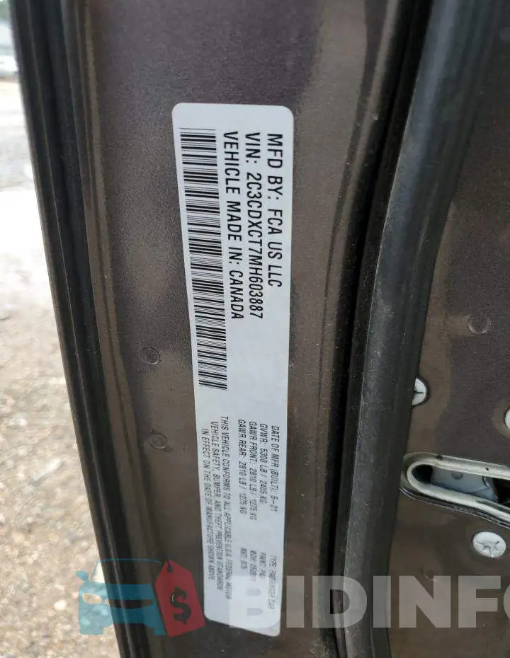 2C3CDXCT7MH603887 Photo# 13