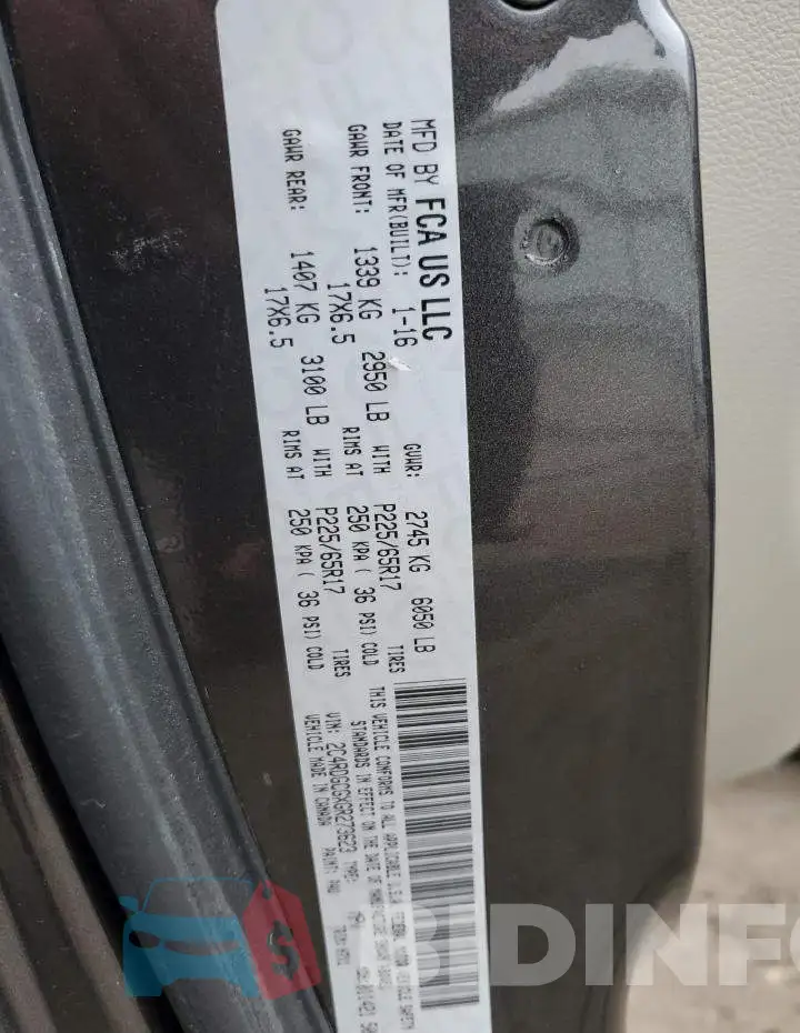 2C4RDGCGXGR273623 Photo# 13