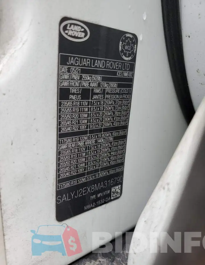 SALYJ2EX8MA316790 Photo# 14