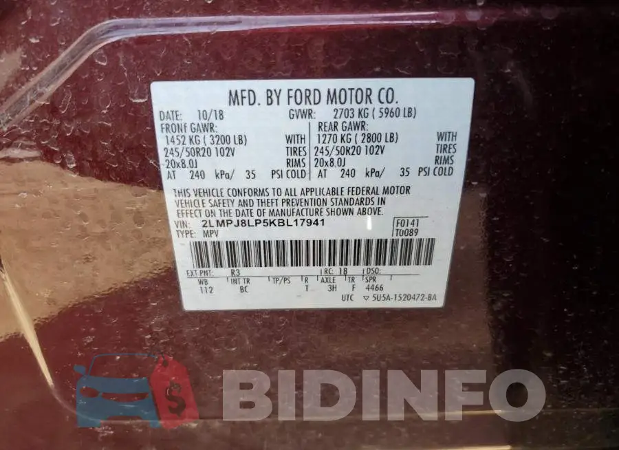 2LMPJ8LP5KBL17941 Photo# 12