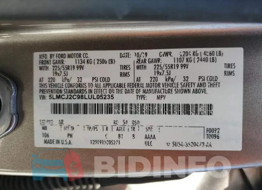 5LMCJ2C98LUL05235 Photo# 12