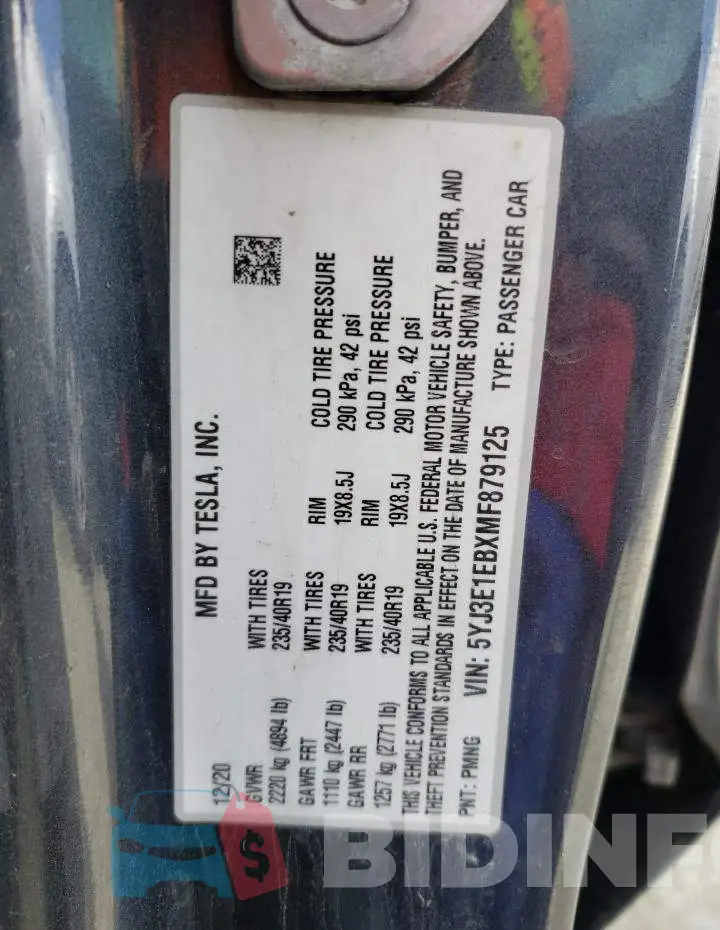 5YJ3E1EBXMF879125 Photo# 12