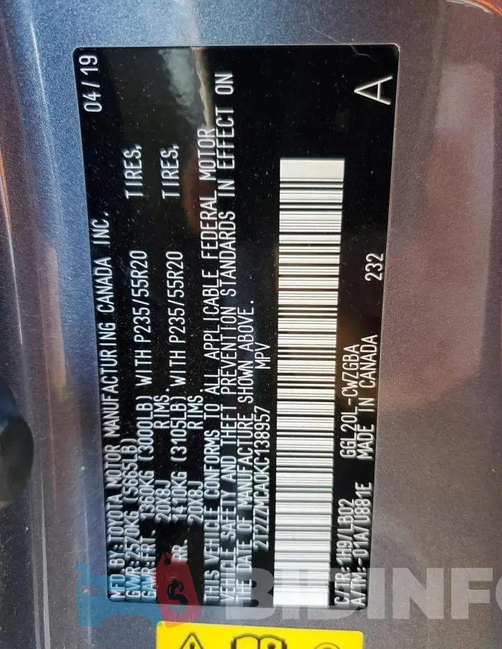 2T2ZZMCA0KC138957 Photo# 12