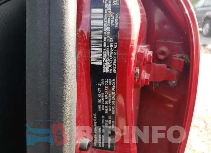 ZFBCFXAW9GP494175 Photo# 10