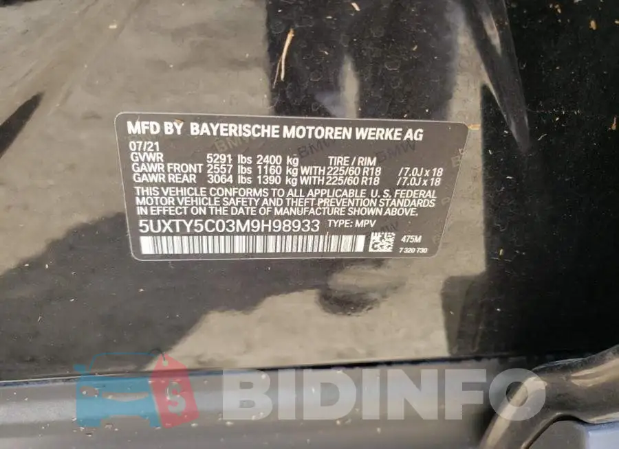 5UXTY5C03M9H98933 Photo# 13