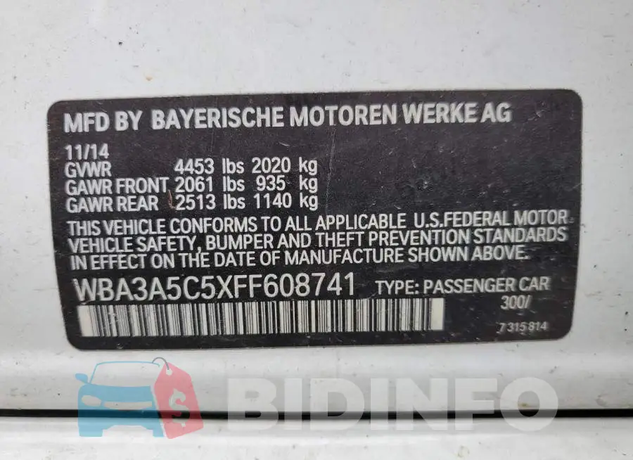 WBA3A5C5XFF608741 Photo# 12