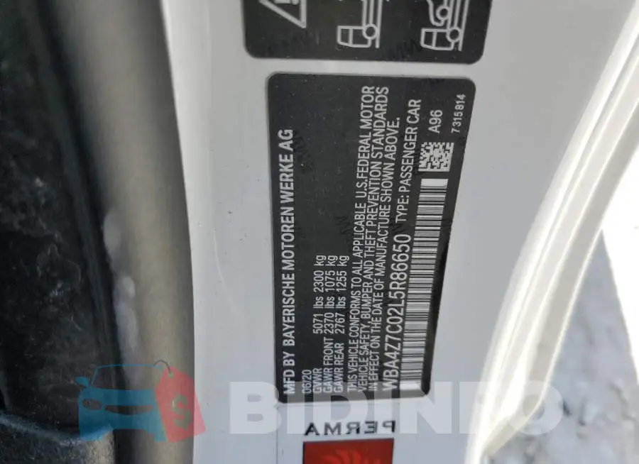 WBA4Z7C02L5R86650 Photo# 12