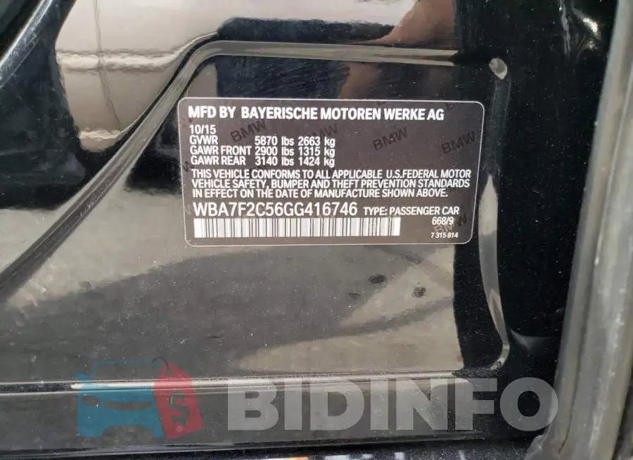 WBA7F2C56GG416746 Photo# 13