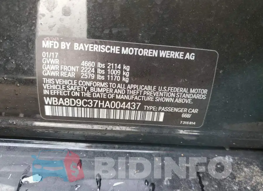 WBA8D9C37HA004437 Photo# 12